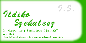 ildiko szekulesz business card